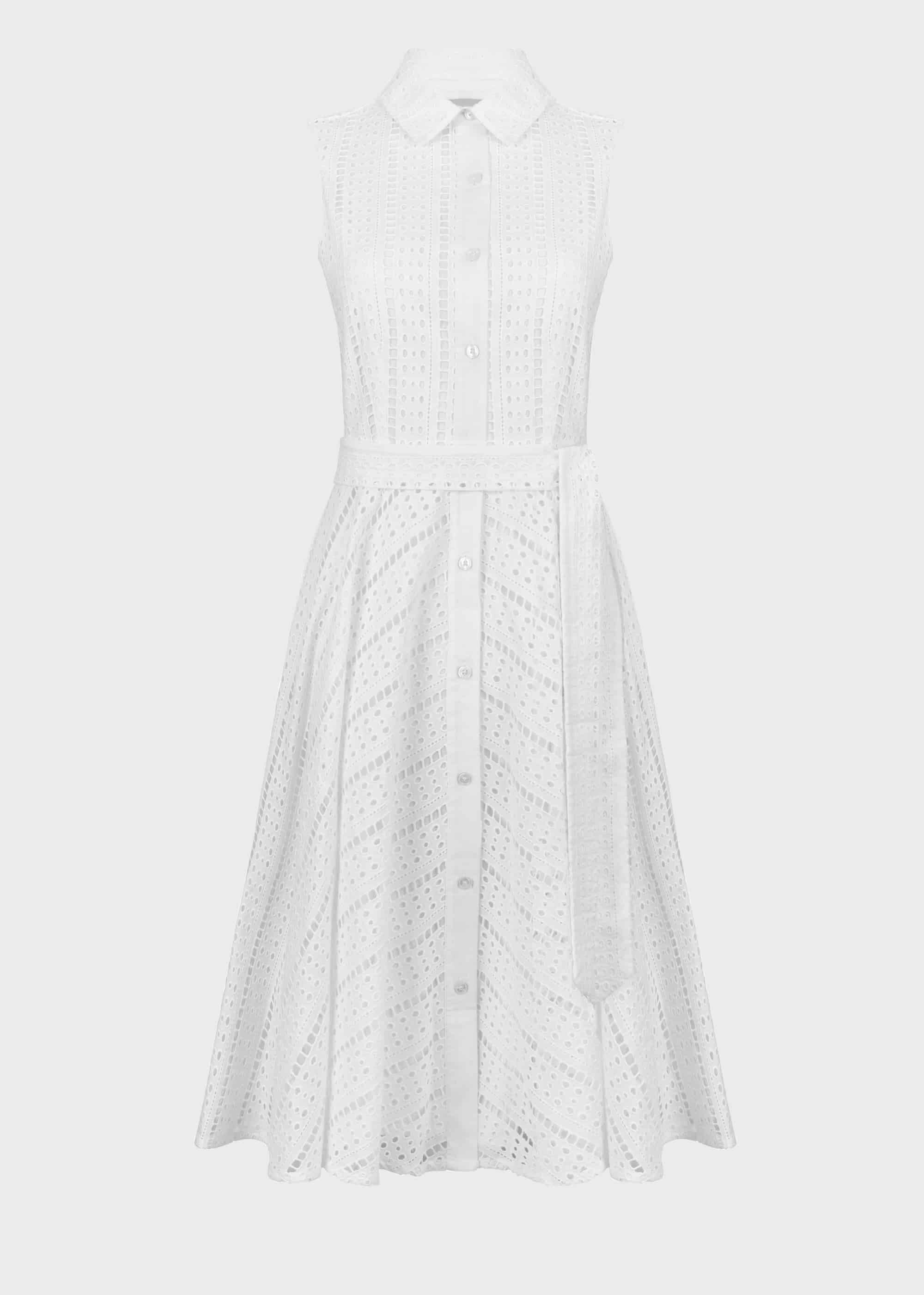 Emelie Cotton Embroidered Fit And Flare ...